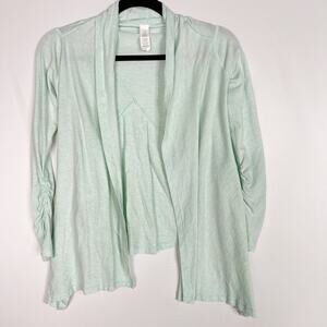 Ivivva by Lululemon Girls 6 Light Green Fours a Charm Wrap Top Pima Cotton Drape